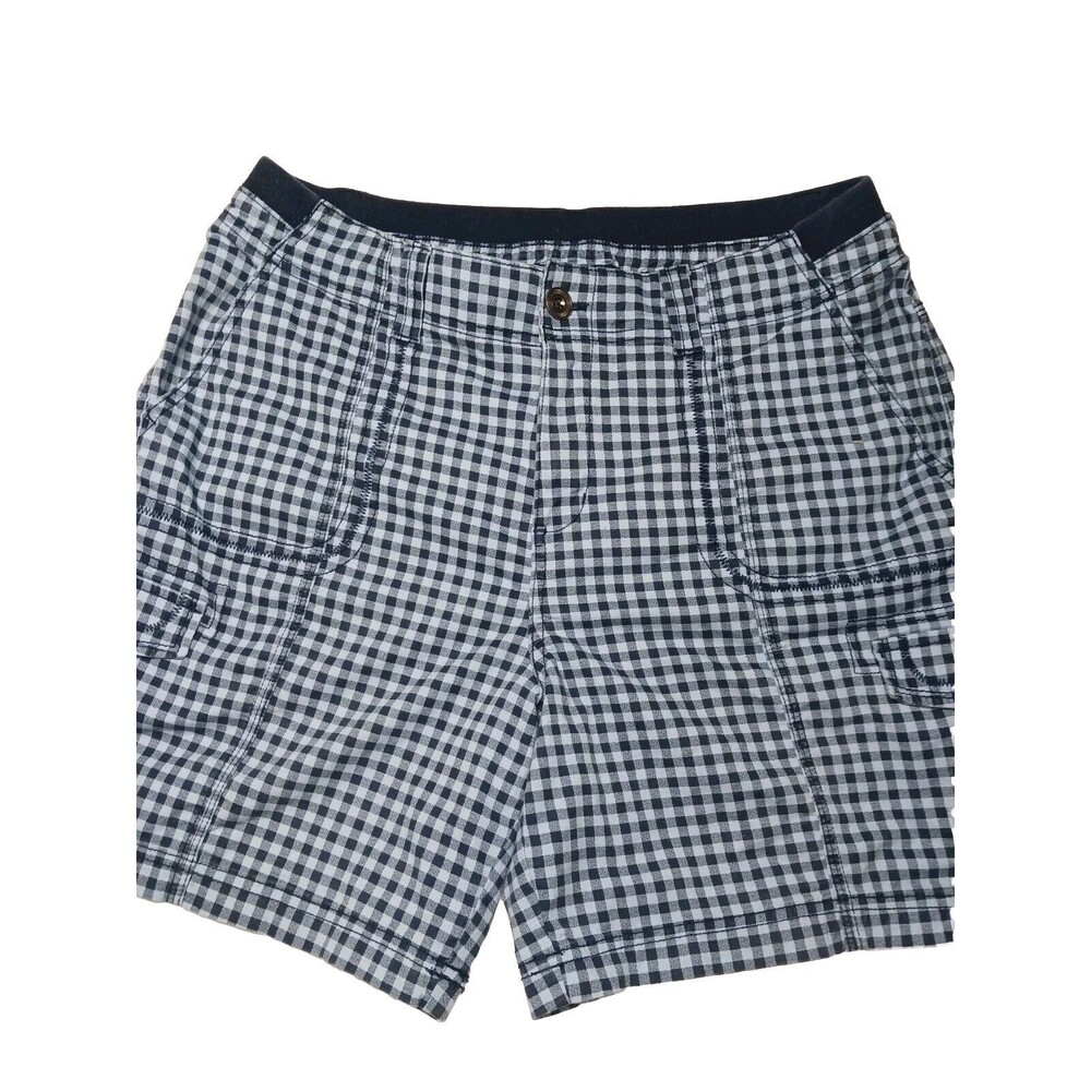 Style & Co Women's Casual Plaid Short  Elastic Waist Cargo Pockets  Size 12 Used